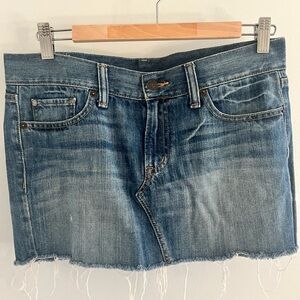 Ralph Lauren Denim & Supply Blue Denim Mini Skirt Distressed Size 28
